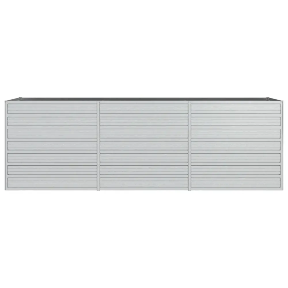 Strat înălțat de grădină argintiu 240x80x77 cm oțel galvanizat