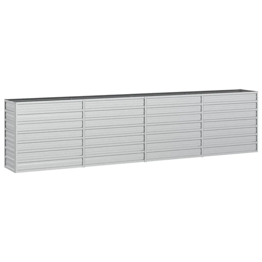 Strat înălțat de grădină argintiu 320x40x77 cm oțel galvanizat