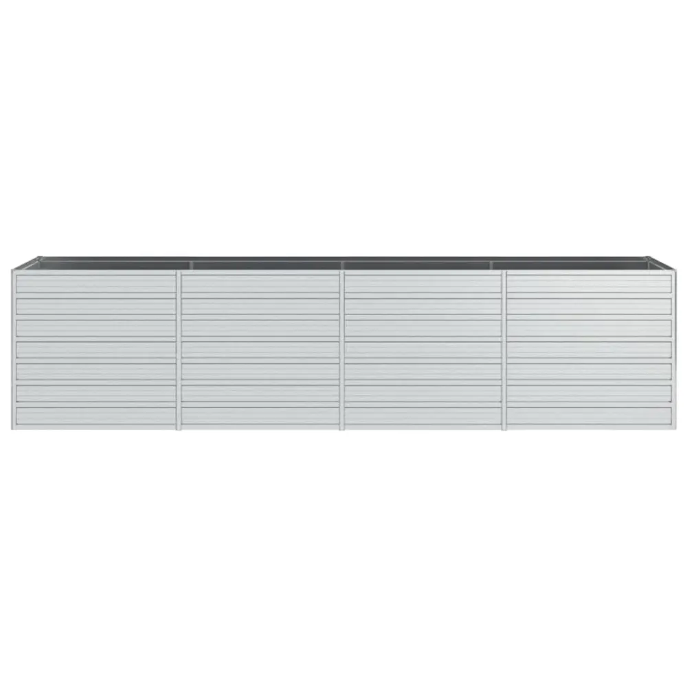 Strat înălțat de grădină argintiu 320x80x77 cm oțel galvanizat