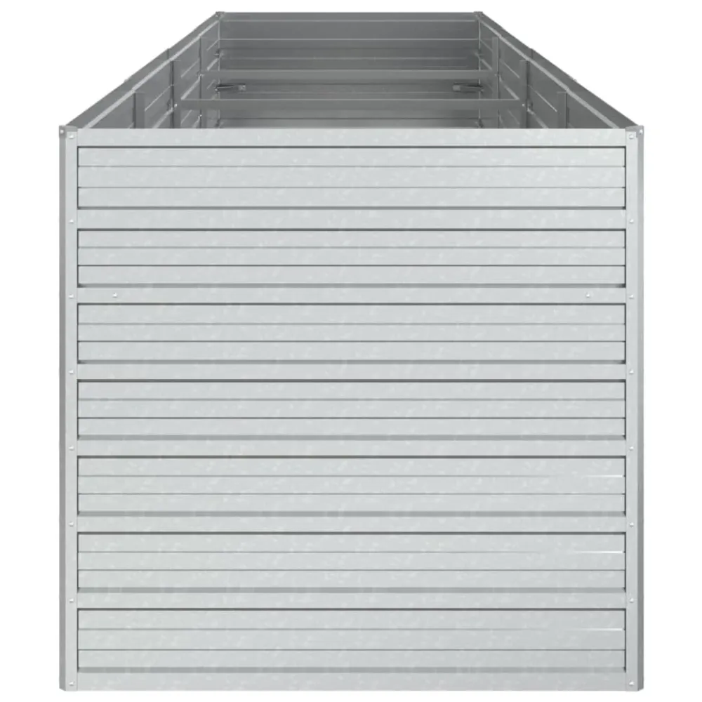 Strat înălțat de grădină argintiu 320x80x77 cm oțel galvanizat