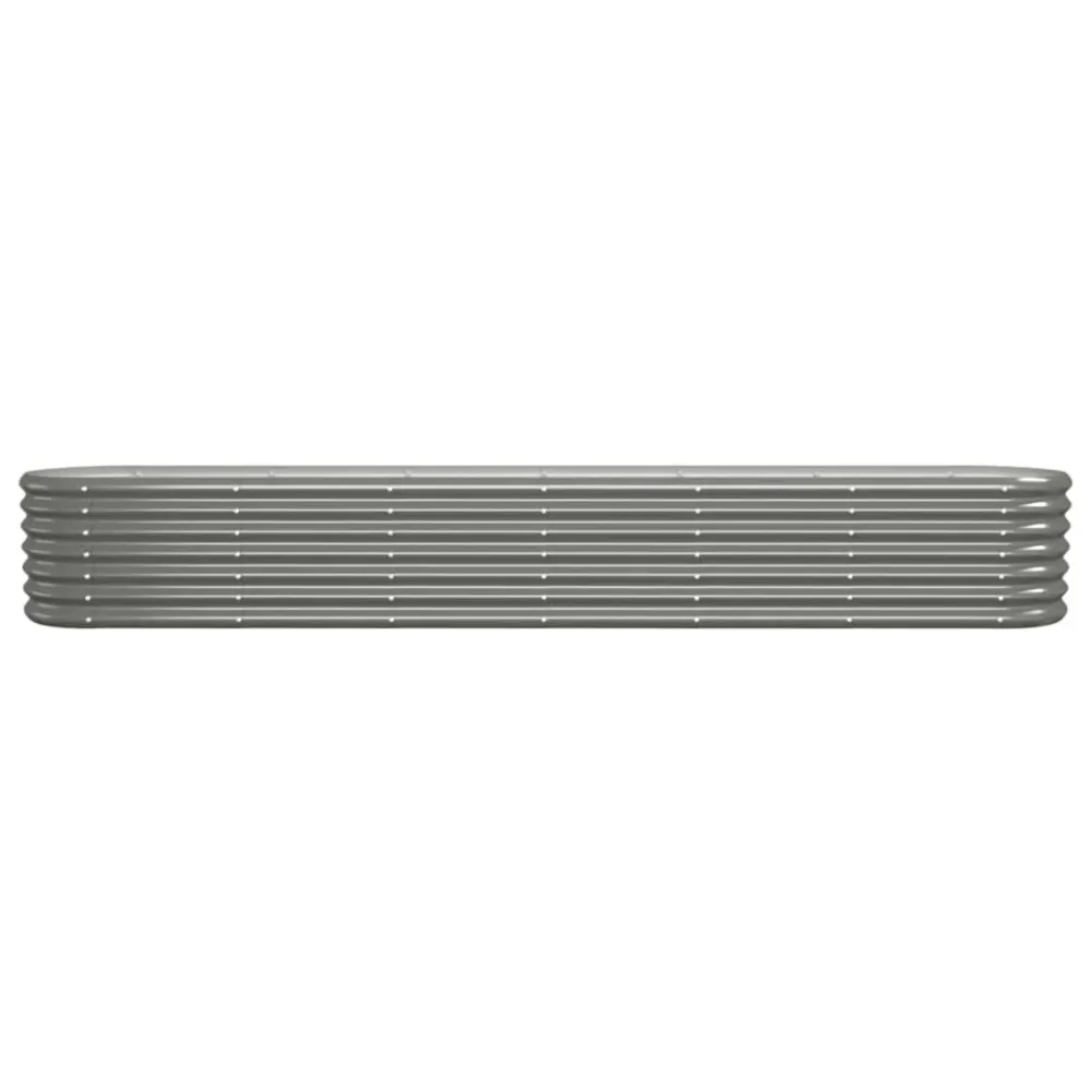 Strat înălțat grădină gri 260x40x36cm oțel vopsit electrostatic