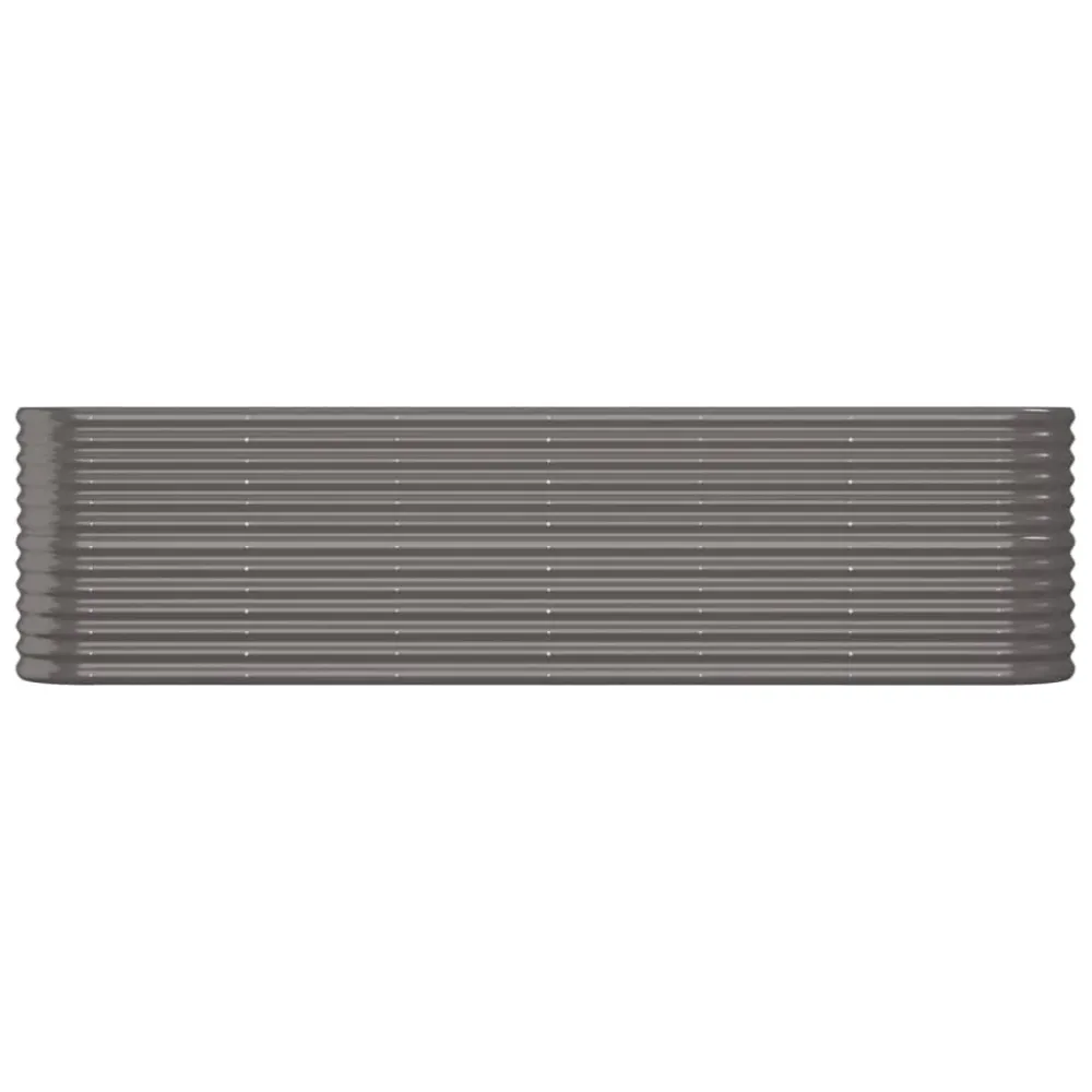 Strat înălțat grădină gri 260x40x68cm oțel vopsit electrostatic