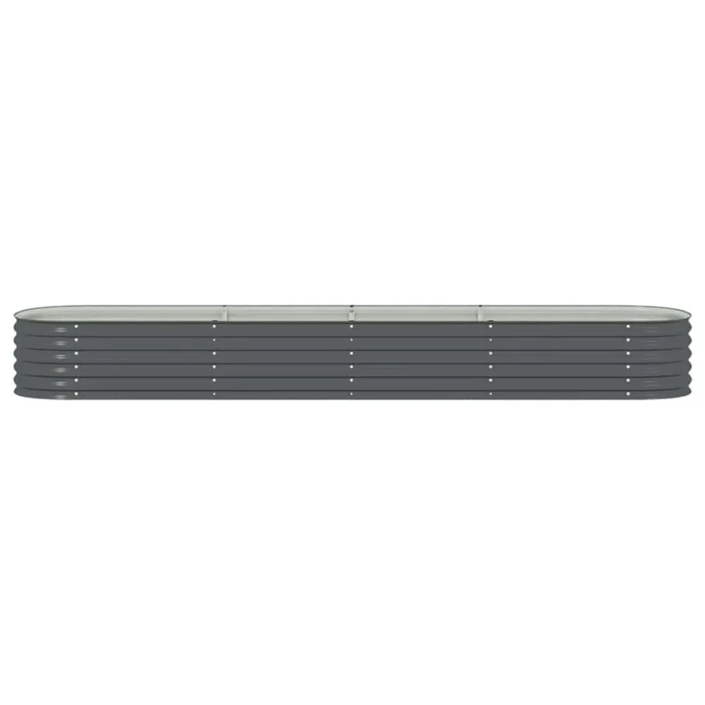 Strat înălțat de grădină, gri, 400x80x44 cm, oțel galvanizat