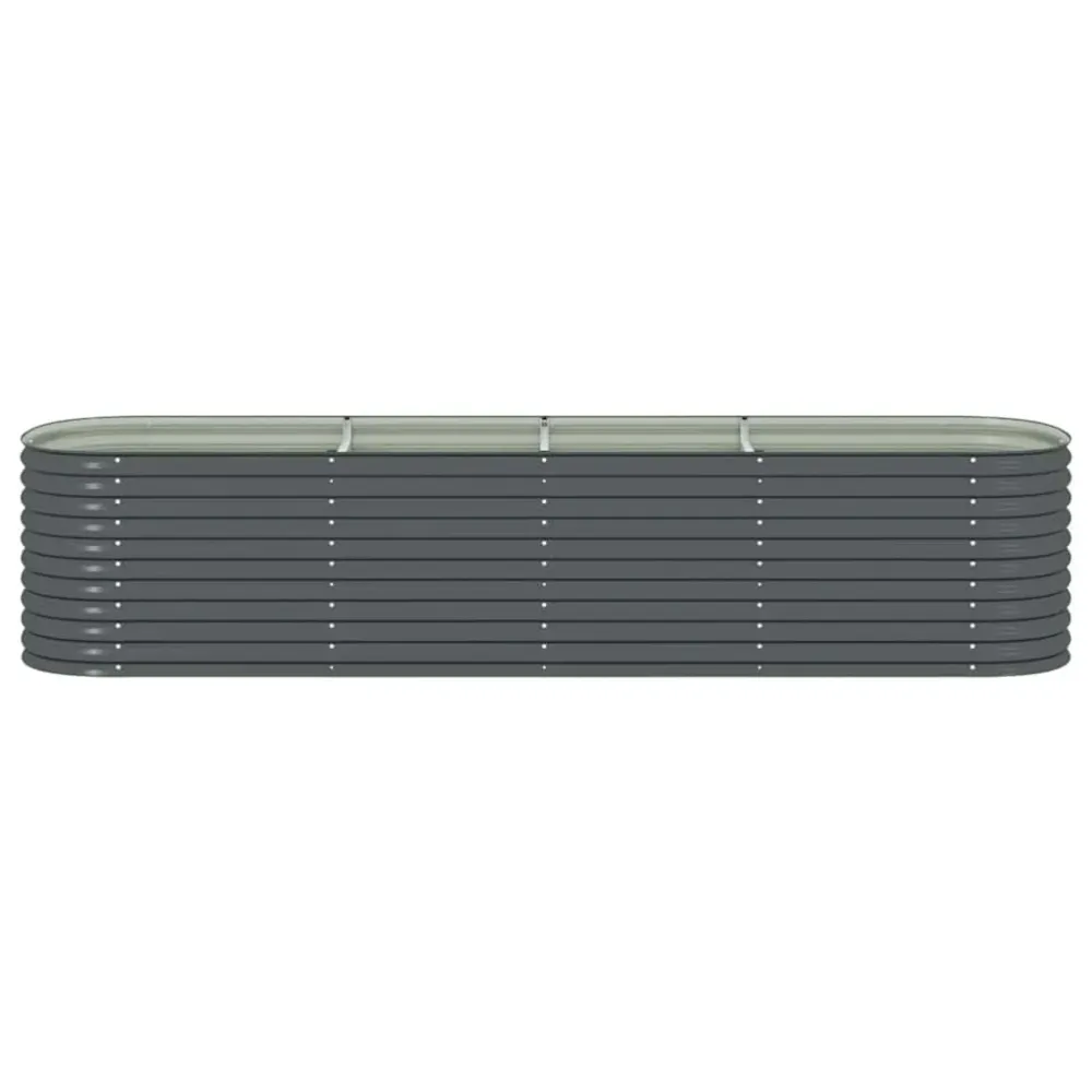 Strat înălțat de grădină, gri, 400x80x81 cm, oțel galvanizat