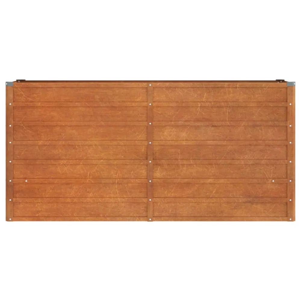 Strat înălțat de grădină, ruginiu, 160x40x77 cm, oțel corten
