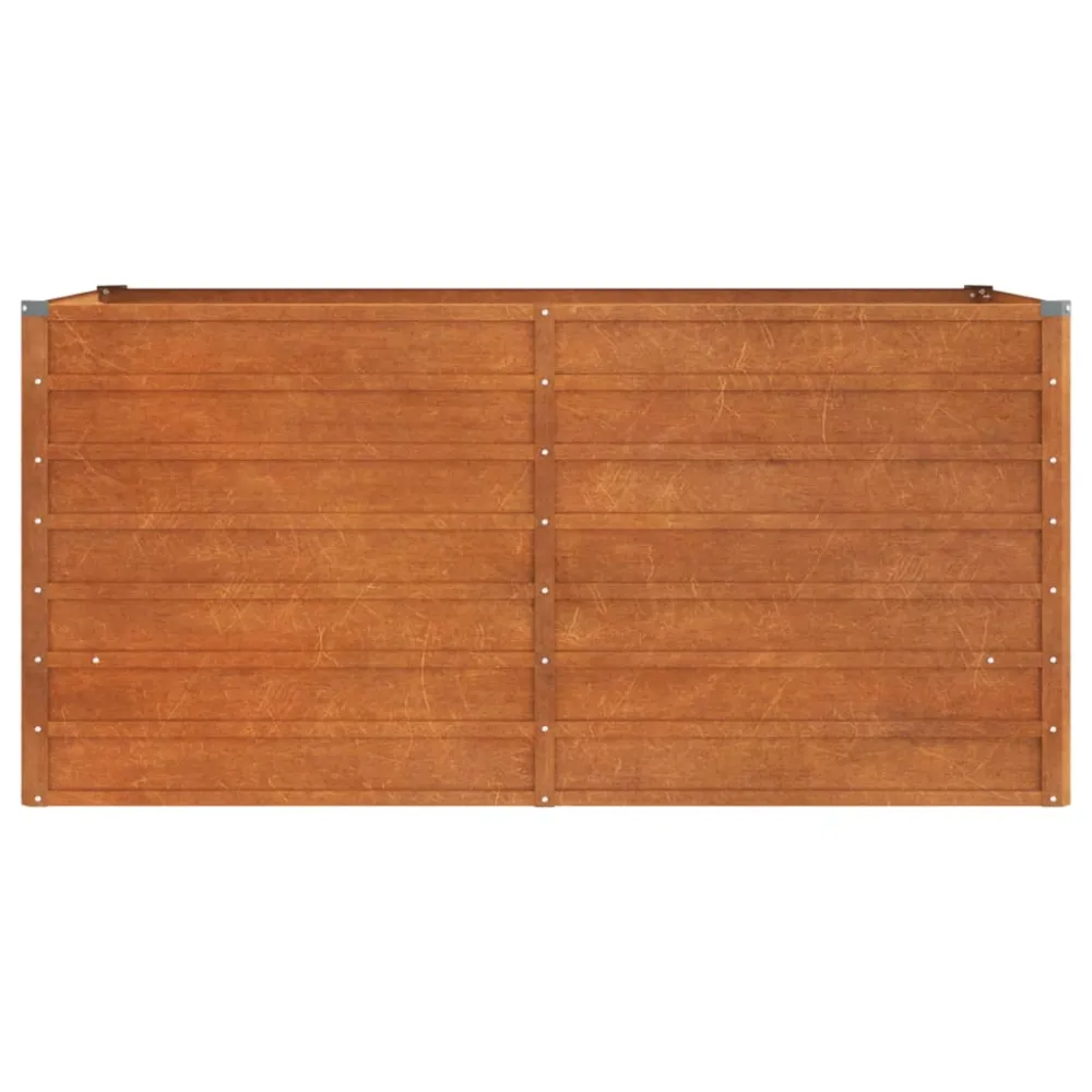 Strat înălțat de grădină, ruginiu, 160x80x77 cm, oțel corten