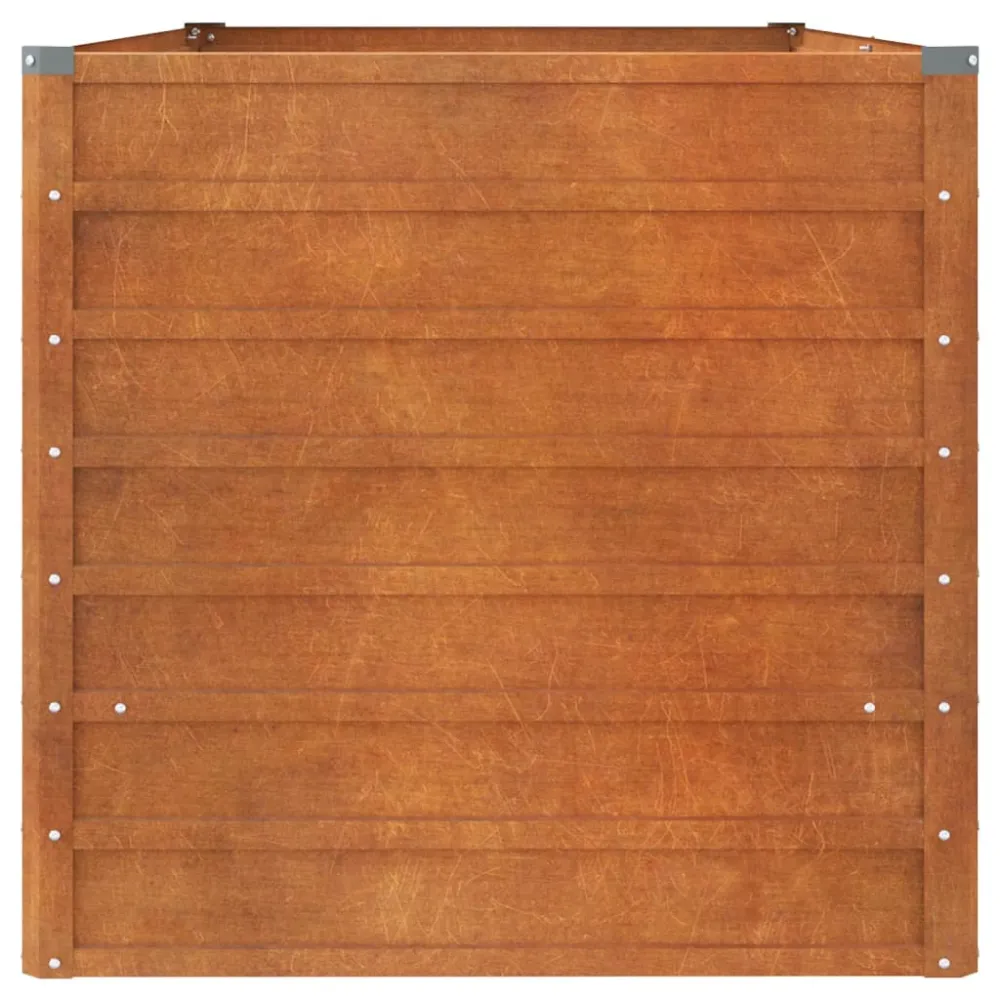 Strat înălțat de grădină, ruginiu, 160x80x77 cm, oțel corten