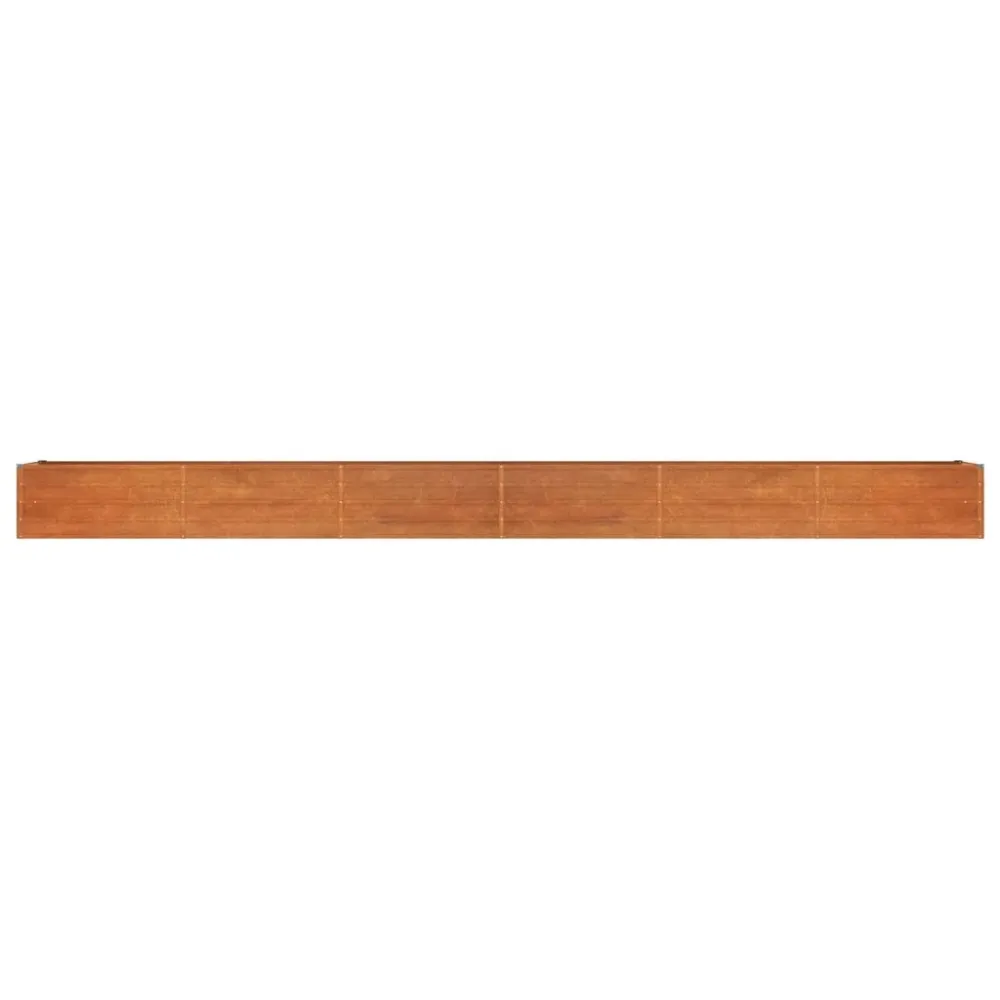 Strat înălțat de grădină, ruginiu, 600x80x45 cm, oțel corten