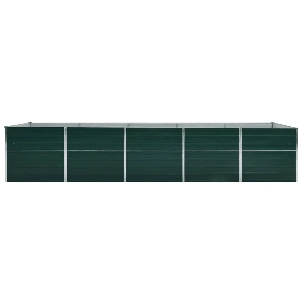 Strat înălțat de grădină, verde, 400x80x77 cm, oțel galvanizat