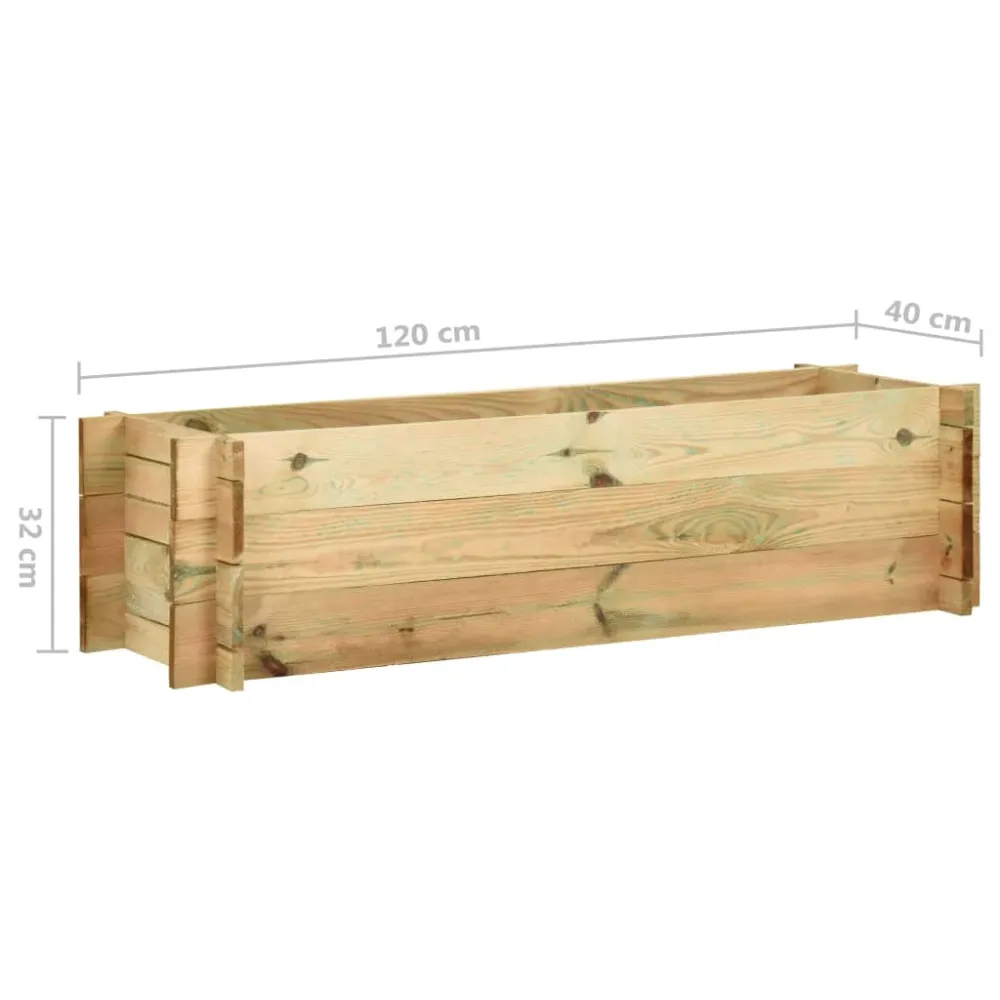 Strat înălțat legume grădină, 120 cm, lemn de pin tratat