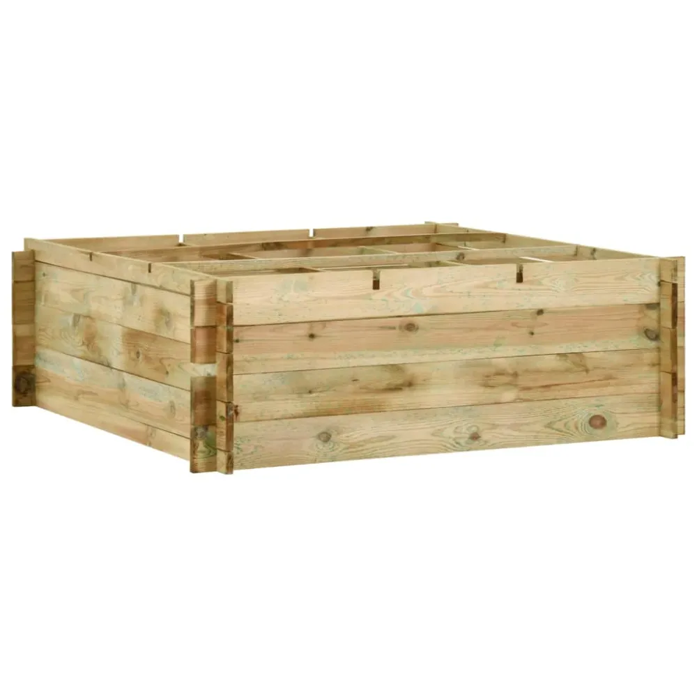 Strat înălțat legume grădină, 120x120x40 cm, lemn de pin tratat