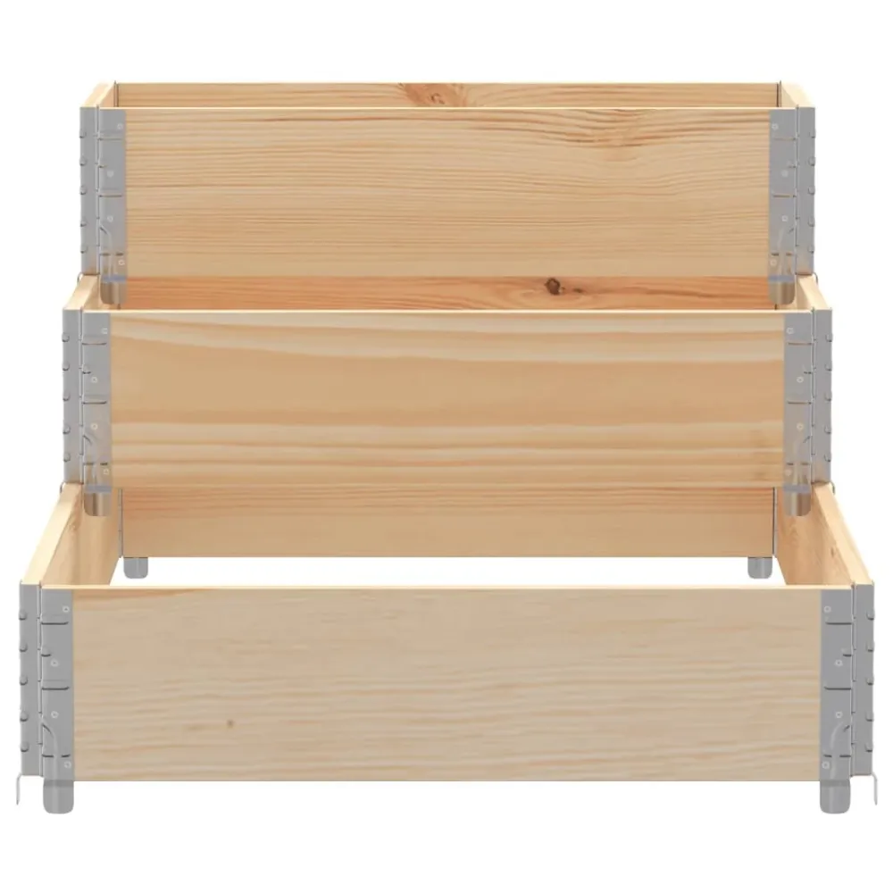 Strat înălțat cu 3 niveluri, 120x80 cm, lemn masiv de pin