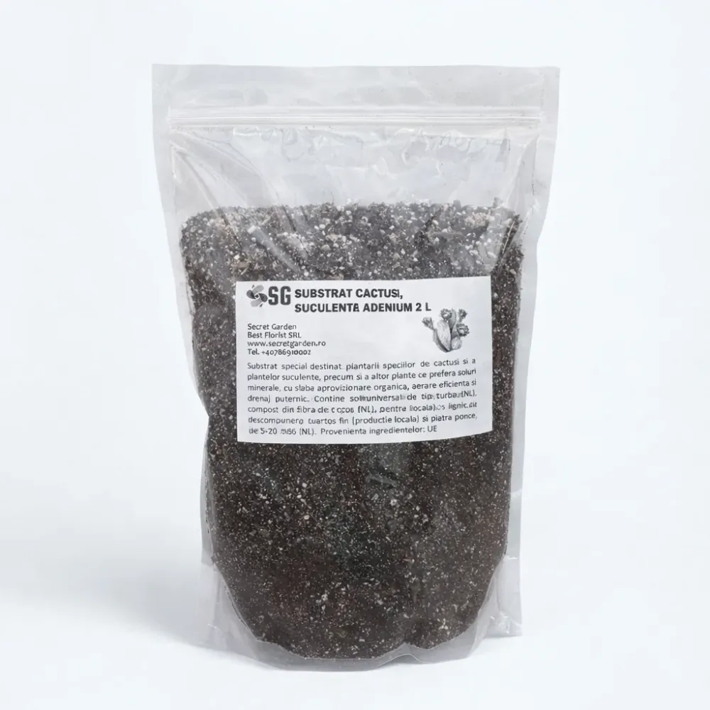 Substrat profesional Secret Garden pentru cactusi, suculente si Adenium – SG Mix