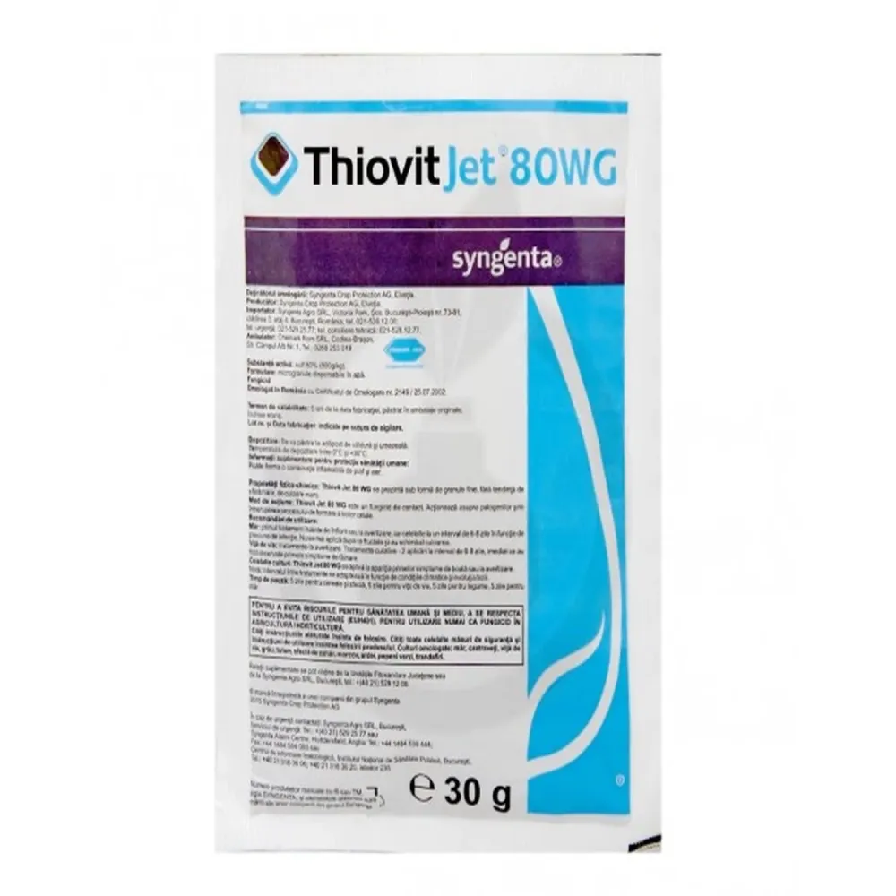Thiovit Jet 80 WG - fungicid natural de contact si supliment de sulf - fainare