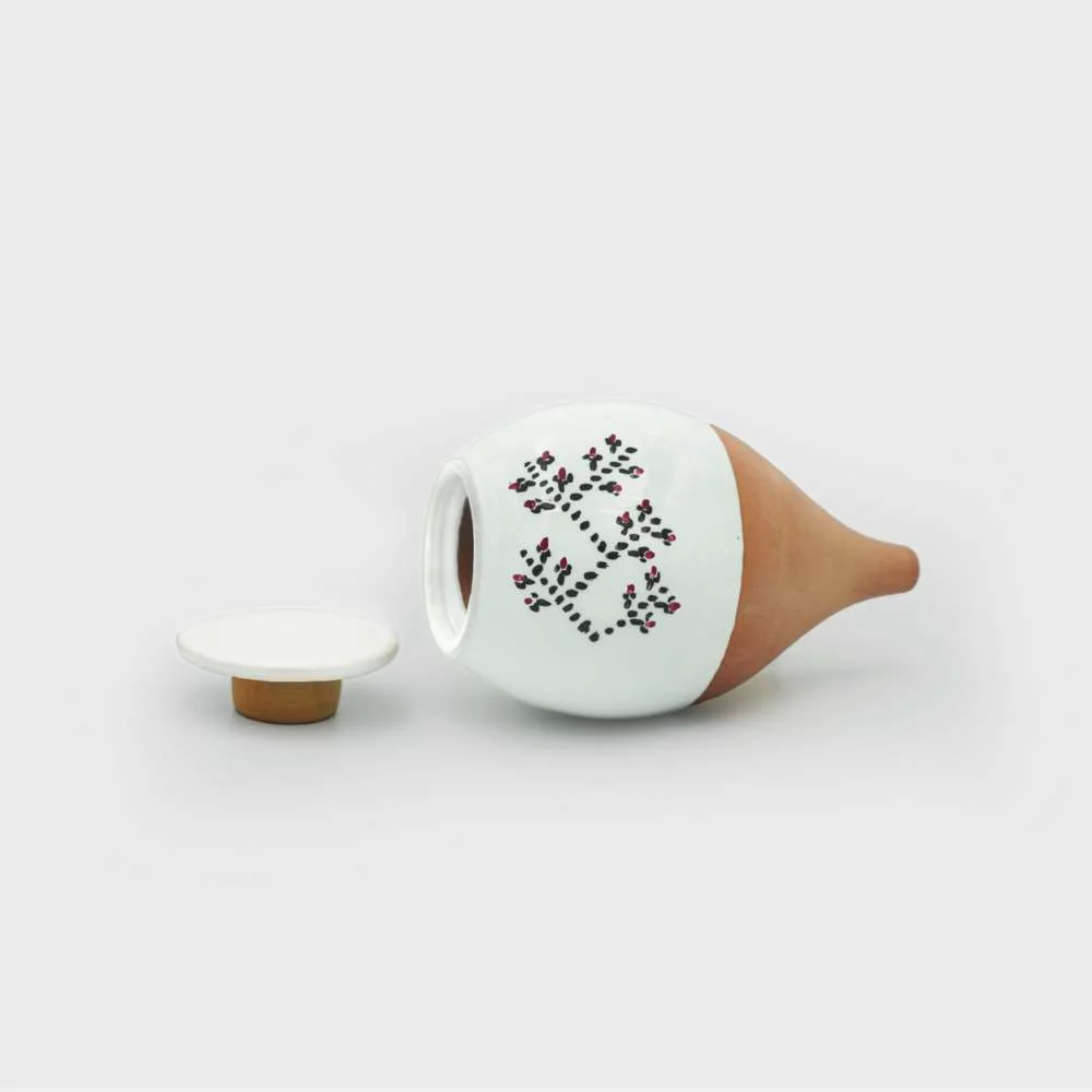 Vas de auto-udare plante "Macese" LUTOYA, decorativ, ceramic, lut, natural, 350 ml