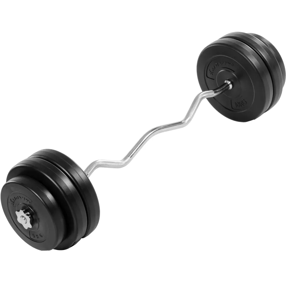 Set haltera, bara SZ si discuri, 55 kg, 4 x 10 kg, 2 x 5 kg, negru
