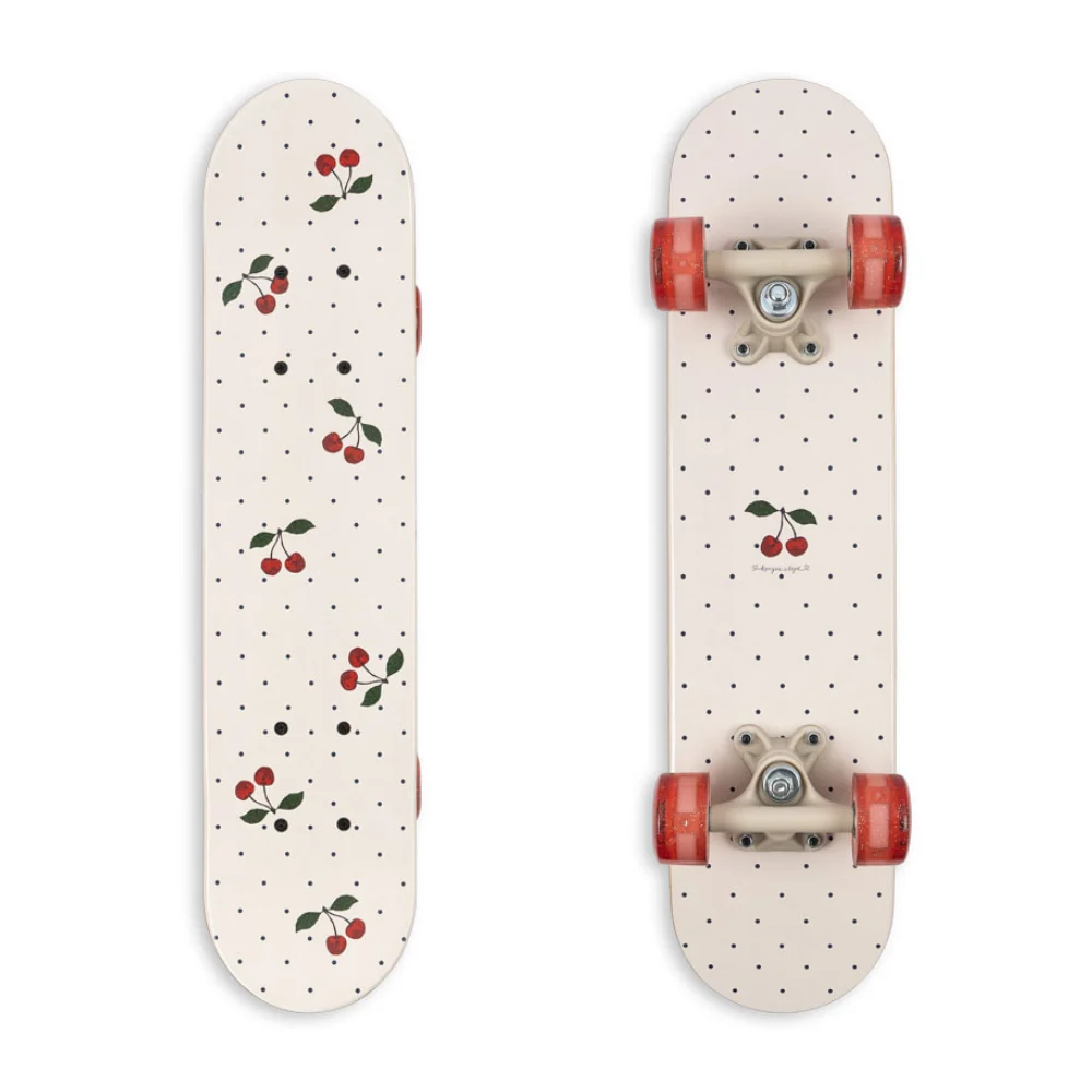 Konges Slojd skateboard pentru copii cu roți strălucitoare Navy Dots