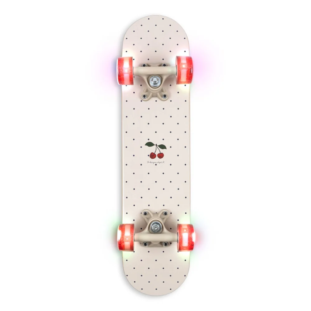 Konges Slojd skateboard pentru copii cu roți strălucitoare Navy Dots