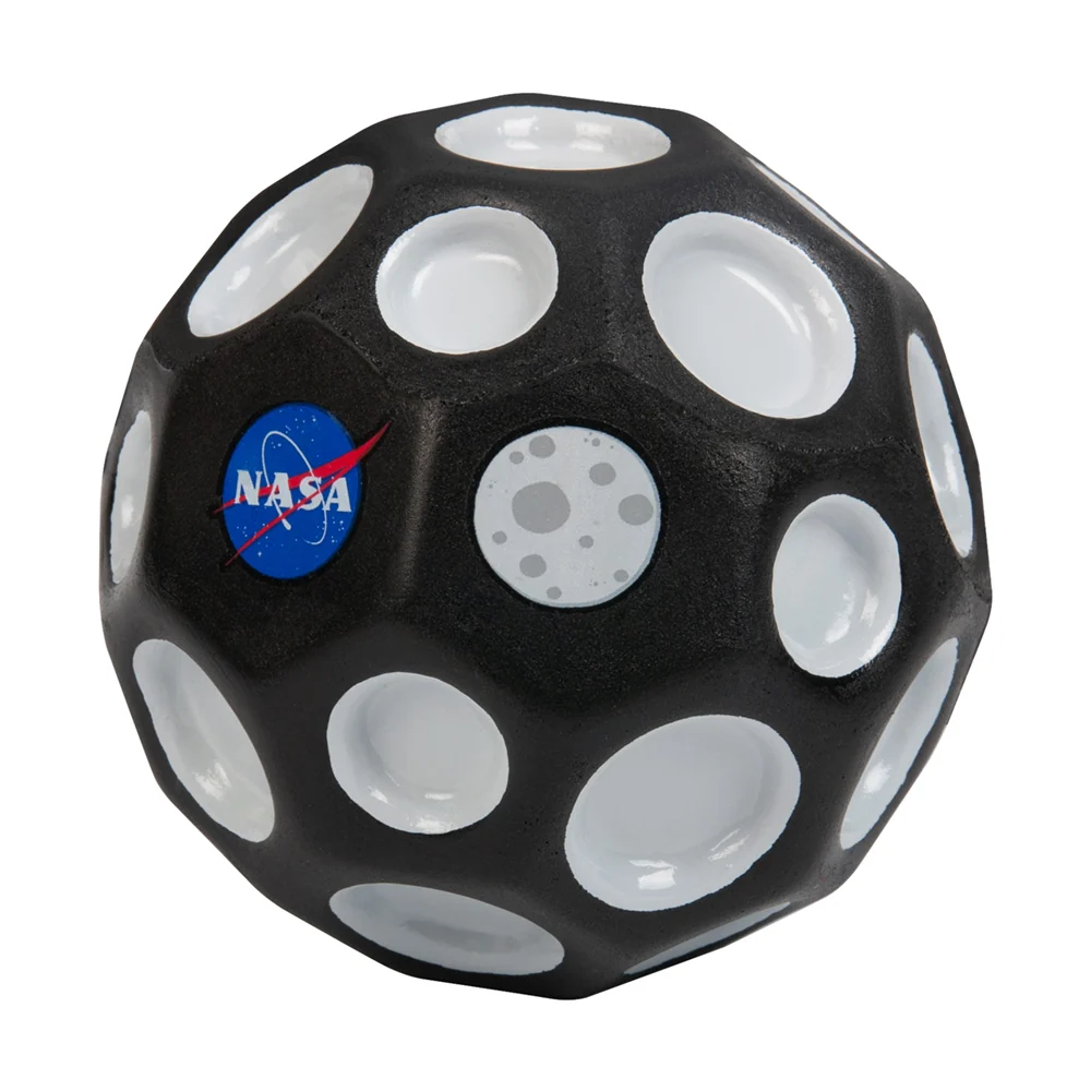 Minge hiper saritoare - Waboba Moon Ball, neagra cu sigla NASA
