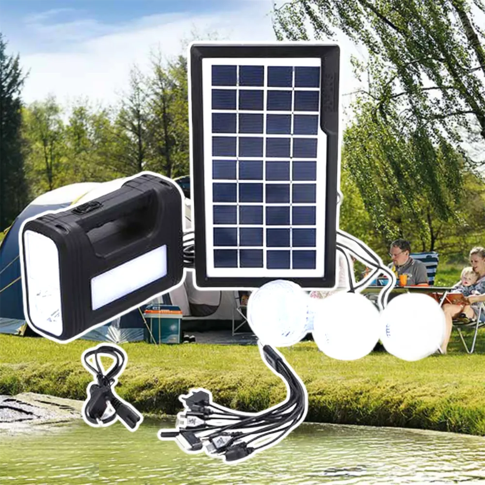 Kit solar fotovoltaic cu 3 becuri USB lampa cu LED-uri