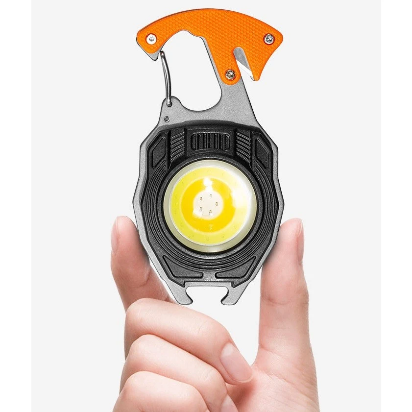 Breloc Multifunctional, Vivimall, Model W5147, Kit Supravietuire, Lanterna, Bricheta, Fluier, din ABS/Aluminiu, Alimentare...