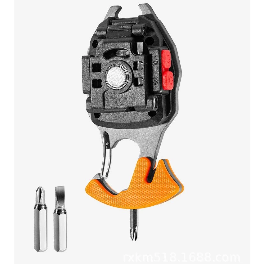 Breloc Multifunctional, Vivimall, Model W5147, Kit Supravietuire, Lanterna, Bricheta, Fluier, din ABS/Aluminiu, Alimentare...