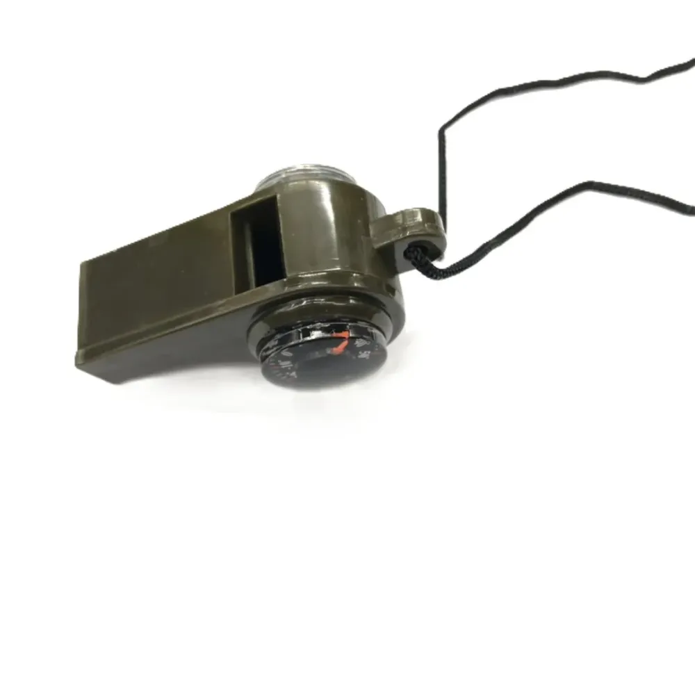 Fluier 3in1, Vivimall cu Busola si Termometru, pentru Drumetii, Negru