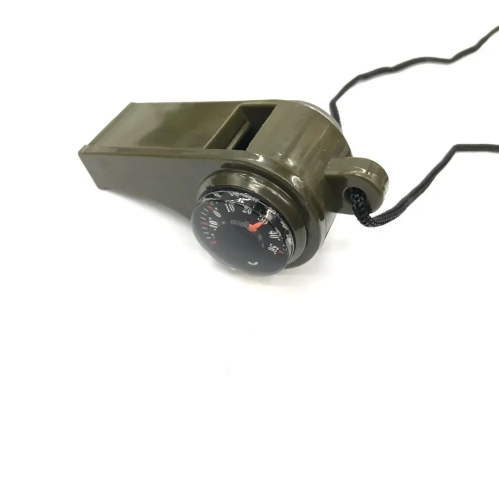 Fluier 3in1, Vivimall cu Busola si Termometru, pentru Drumetii, Negru