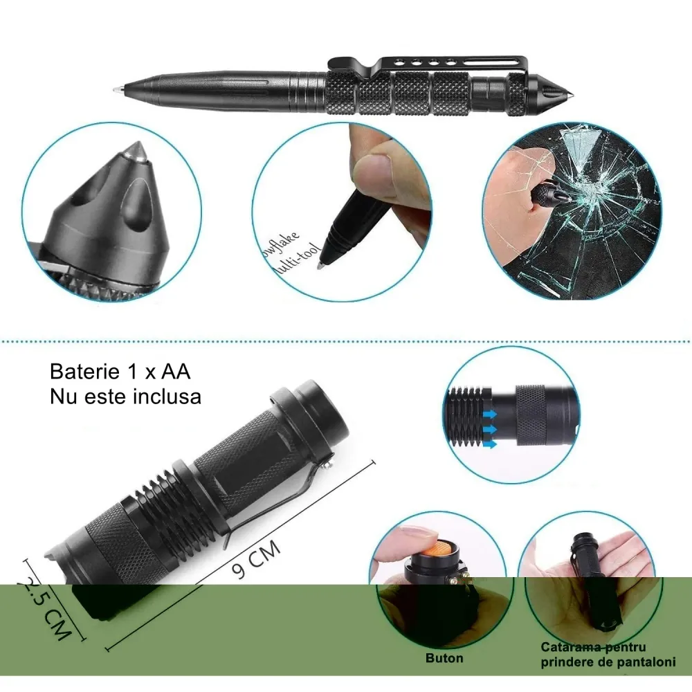 Kit supravietuire multifunctional Vivimall, Instrumente profesionale, Agatatoare ghiozdan, pentru Camping, Drumetii, Avent...