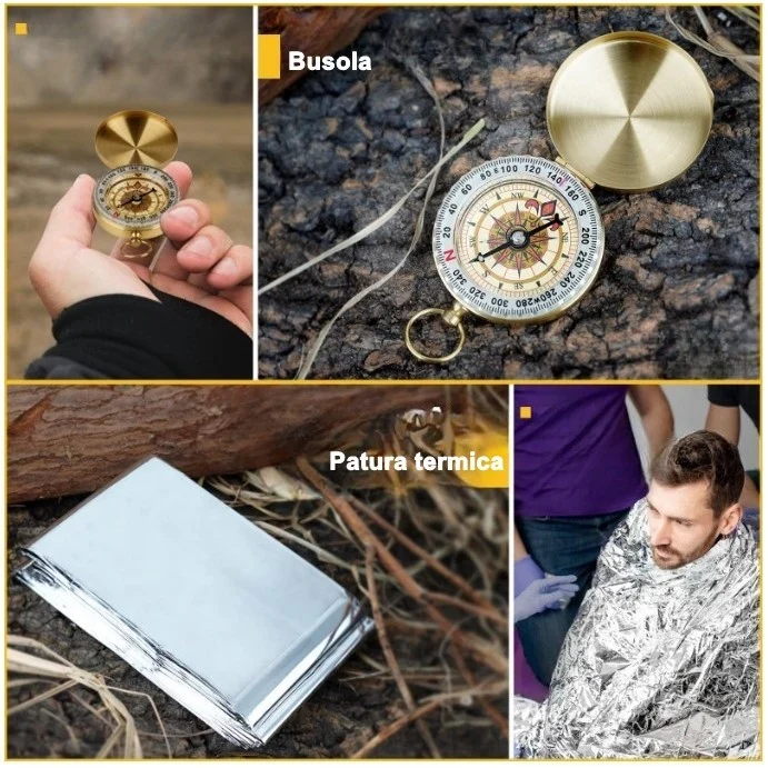 Kit supravietuire multifunctional 16 1 Vivimall, Instrumente profesionale, Agatatoare ghiozdan, pentru Camping, Drumetii,...