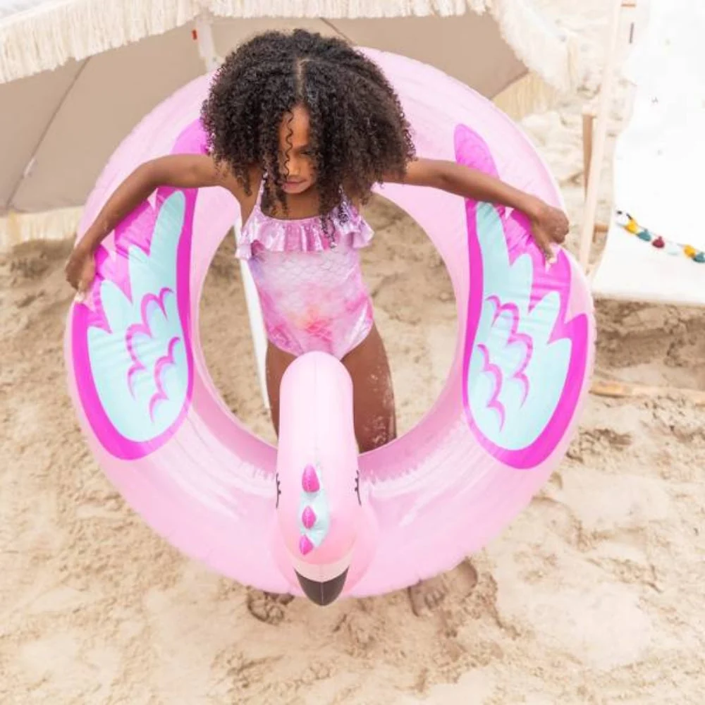 Swim Essentials Roata de înot pentru copii Flamingo roz 104 cm