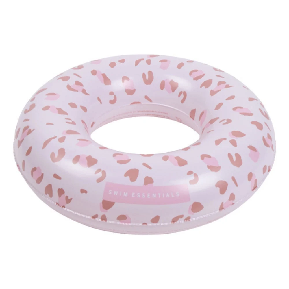 Swim Essentials Roata de înot pentru copii Old Pink Leopard 90cm