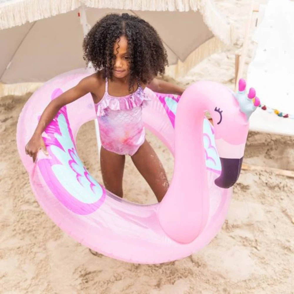 Swim Essentials Roata de înot pentru copii Flamingo roz 104 cm