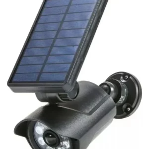 Lampa solară cu cameră decorativa, 300lm, Senzor PIR, IP65, LED Roșu, Negru