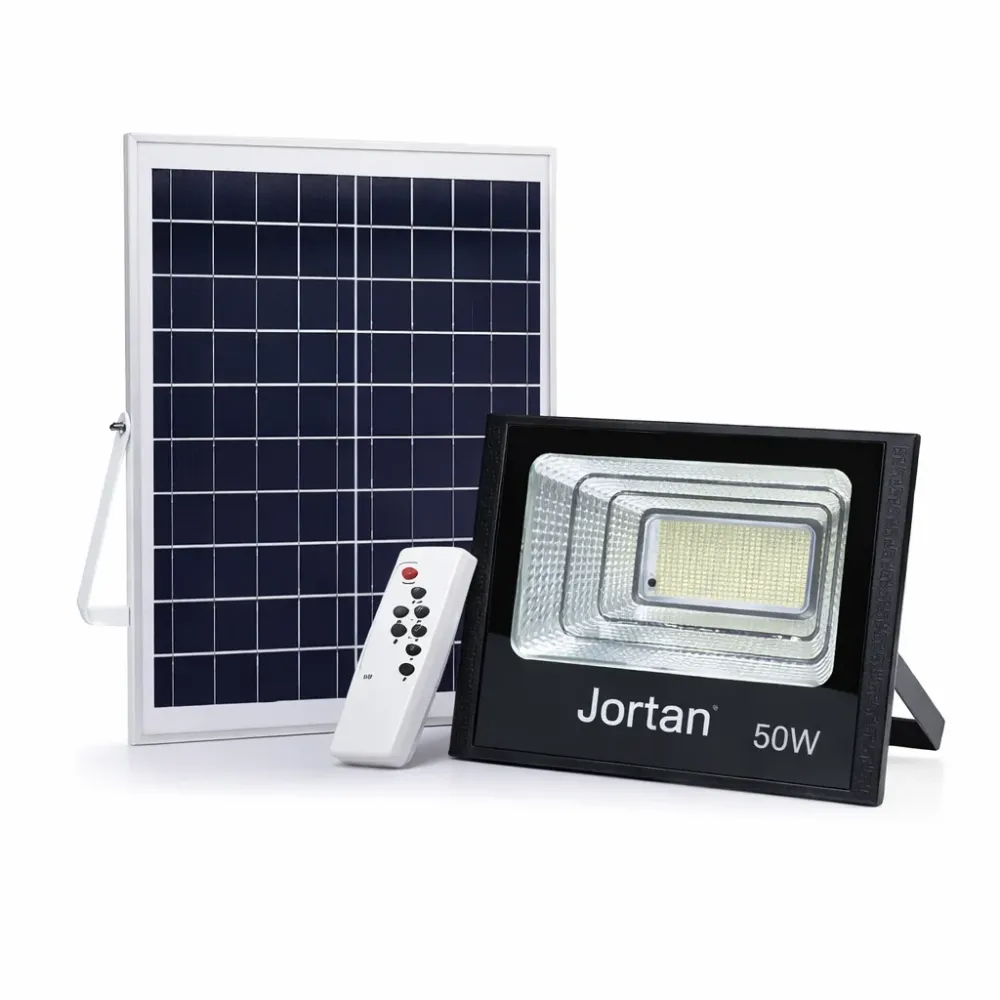 Proiector Solar Jortan 50W, Lampa cu Incarcare Solara, Panou Solar separat, 3000mAh