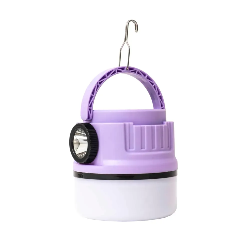 Lanterna LED camping, portabila, incarcare solara si USB, mov Z-TOOLS / ZTS 9001