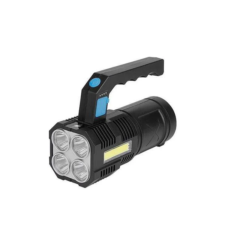 Lanterna LED cu maner, 2W + 3W COB, acumulator inclus