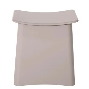 Scaun de baie WENKO 2 în 1 cu coș de rufe taupe, 48 cm înălțime