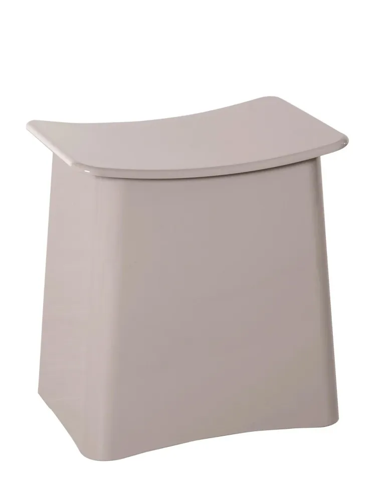 Scaun de baie WENKO 2 în 1 cu coș de rufe taupe, 48 cm înălțime
