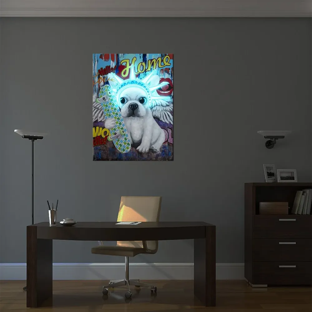 'Liberty Dog' Wall Artwork LED Neon - STANDARD