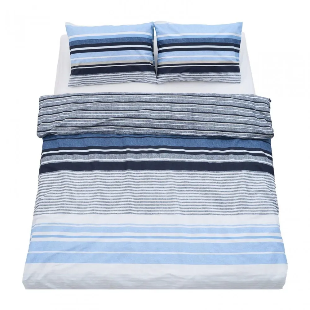 Lenjerie De Pat Heinner HR-4BED-132-AZUL | Dubla, 100% Bumbac, 4 Piese, Azul