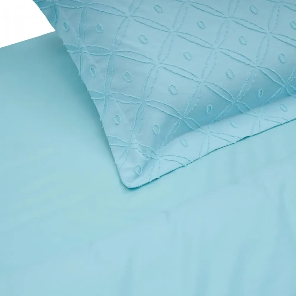 Lenjerie Pat KS Heinner HR-4KSBED-TFBLUE | Broderie, Tuffata Blue