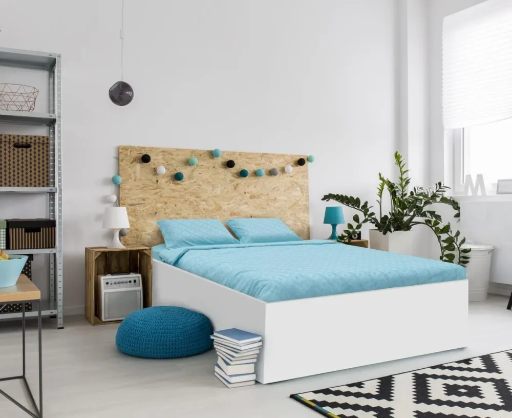 Lenjerie Pat KS Heinner HR-4KSBED-TFBLUE | Broderie, Tuffata Blue