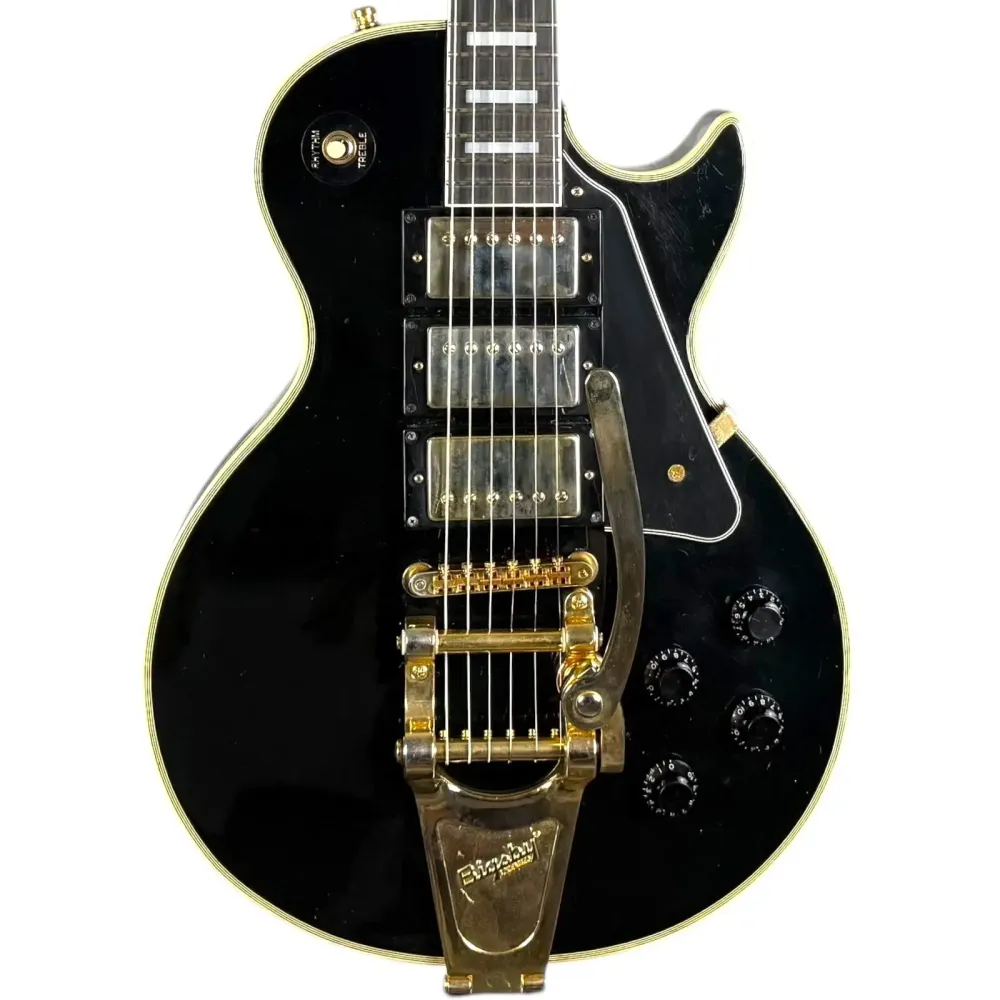 Greco Les Paul Custom anii 1970 - Black Beauty - Bigsby