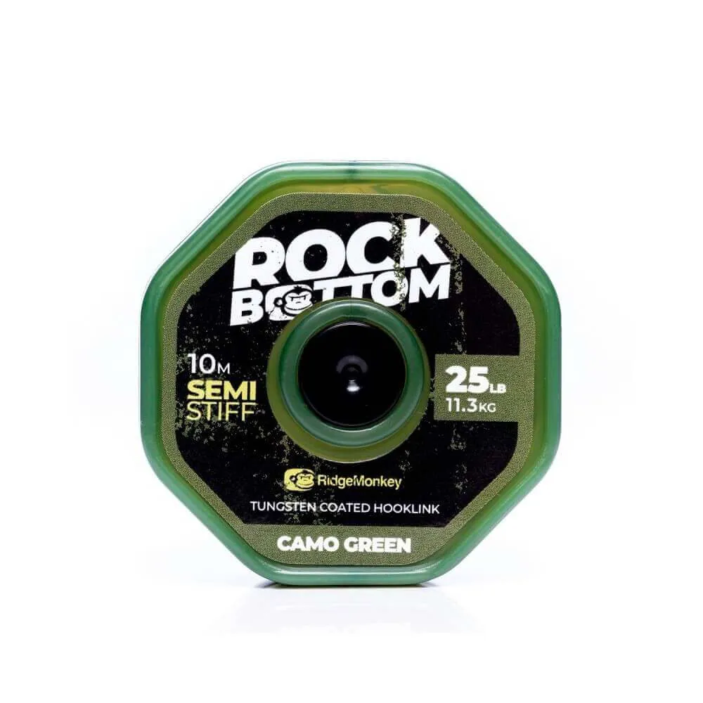 Împletitură Ridge Monkey Tungsten Rock Bottom Semi Camo Verde 10 m