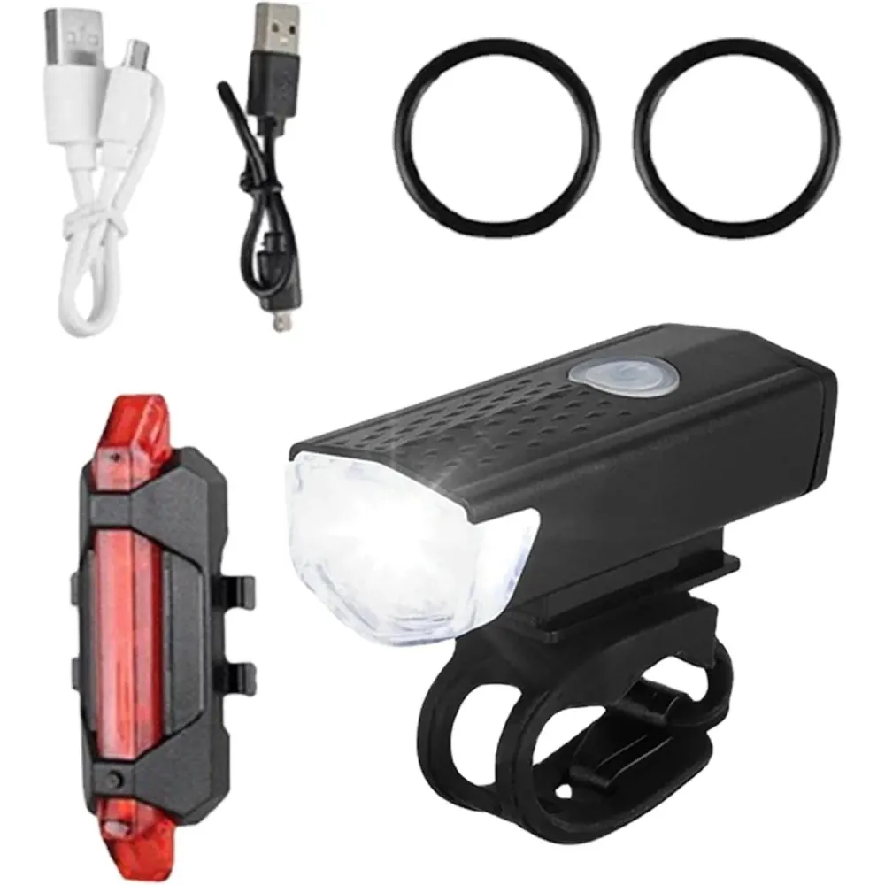 Set Lumini Bicicletă: Față IPX6 cu 3 Moduri & Flash Nocturn, Spate LED