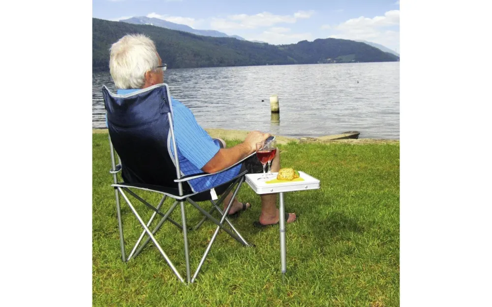 Masă laterală de camping Berger cu înălțime reglabilă