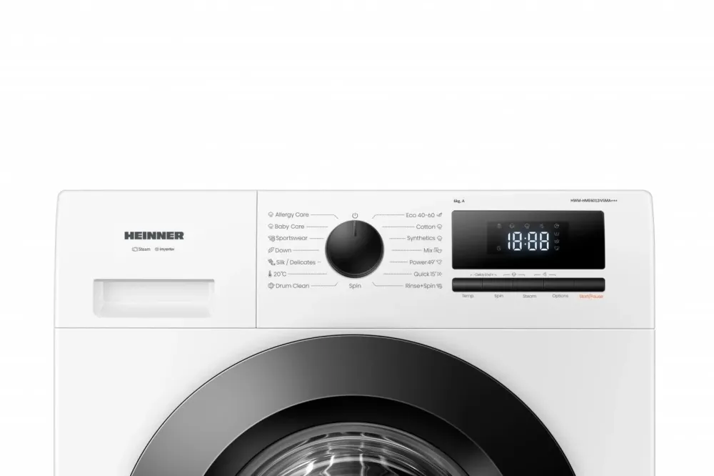 Masina de spalat rufe slim Heinner HWM-HME6012IVSMA+++ | 6kg, 1200RPM, +++, Inverter, Display LED