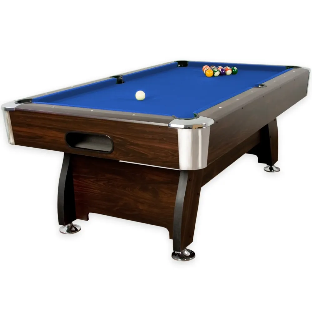 Masa de biliard 8ft, Premium, maro/albastru