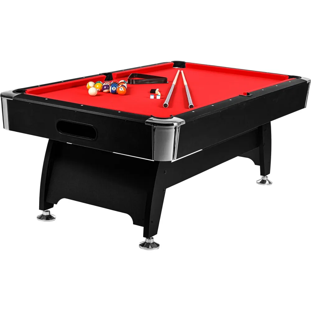 Masa de biliard 8ft, Premium, negru/rosu